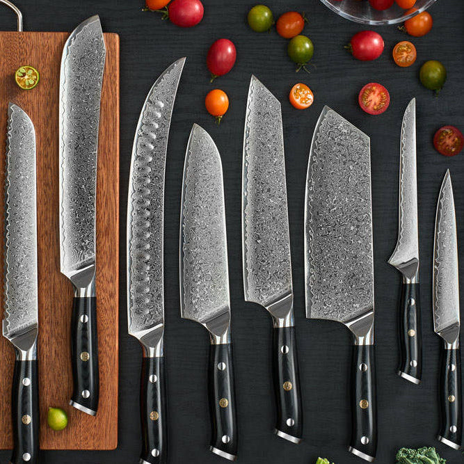VSFine 5-Piece Damascus Knife Set